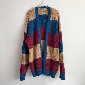 Baltic Born Womens Jonah Chunky Knit Cardigan Colorblock Size Large/XL